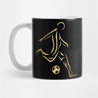 Abstract Golden Soccer Football Mug